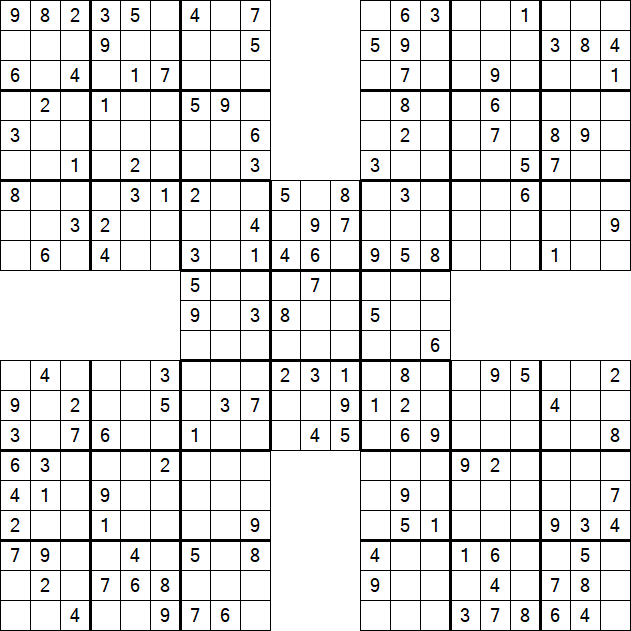 Samurai Sudoku - Médio