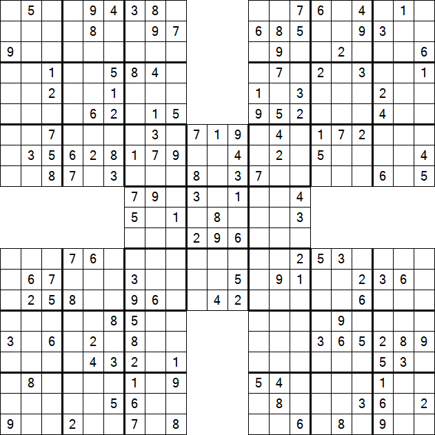 Samurai Sudoku - Médio