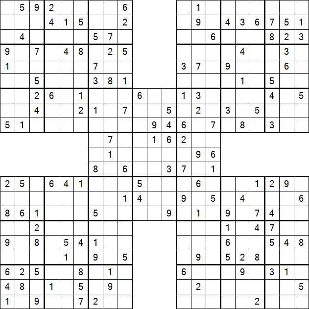 Samurai Sudoku - Médio