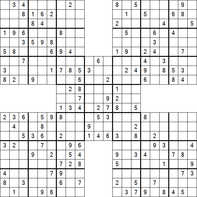 Samurai Sudoku - Moyen