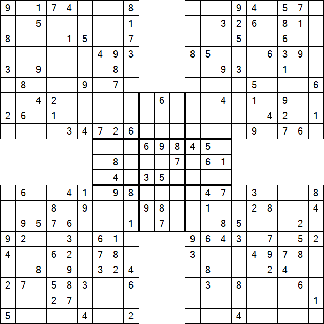 Samurai Sudoku - Moyen