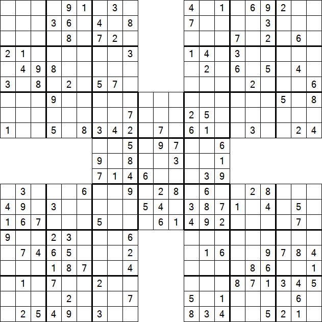Samurai Sudoku - Médio