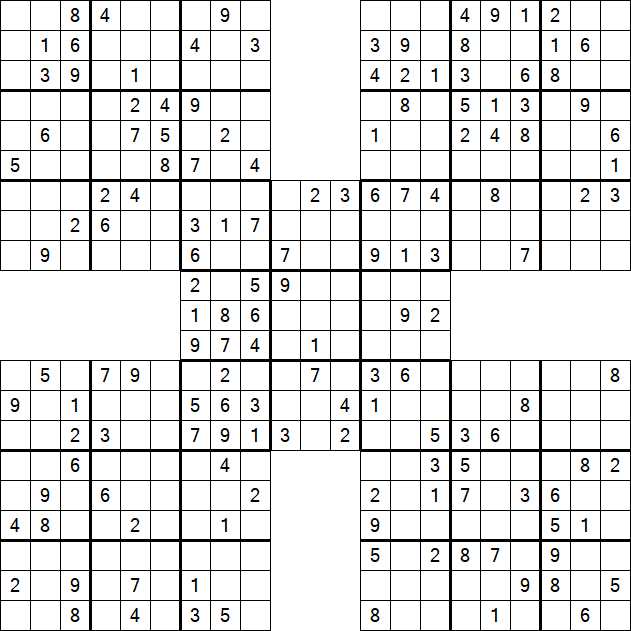 Samurai Sudoku - Moyen