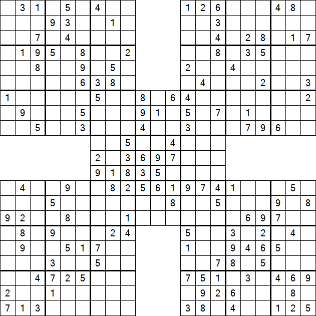 Samurai Sudoku - Moyen