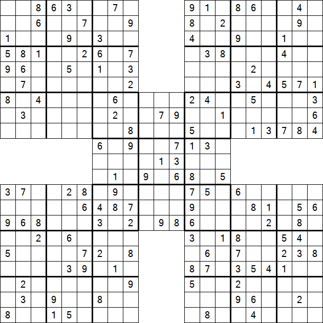 Samurai Sudoku - Moyen