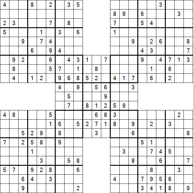 Samurai Sudoku - Médio