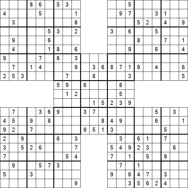 Samurai Sudoku - Médio