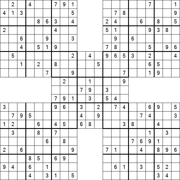 Samurai Sudoku - Médio