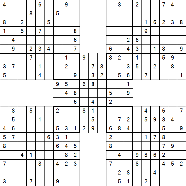 Samurai Sudoku - Médio