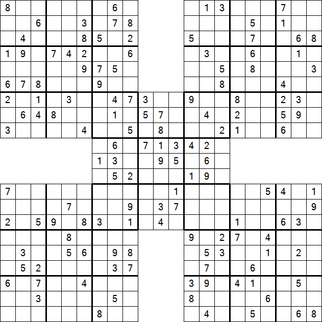 Samurai Sudoku - Médio