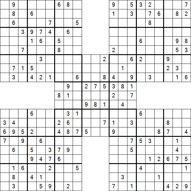 Samurai Sudoku - Medium