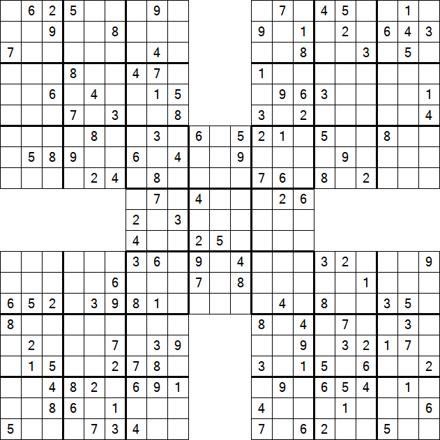 Samurai Sudoku - Medium