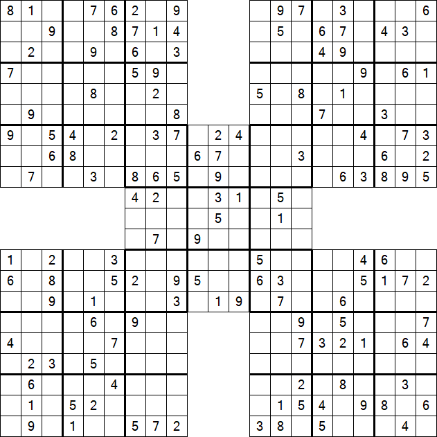 Samurai Sudoku - Medium