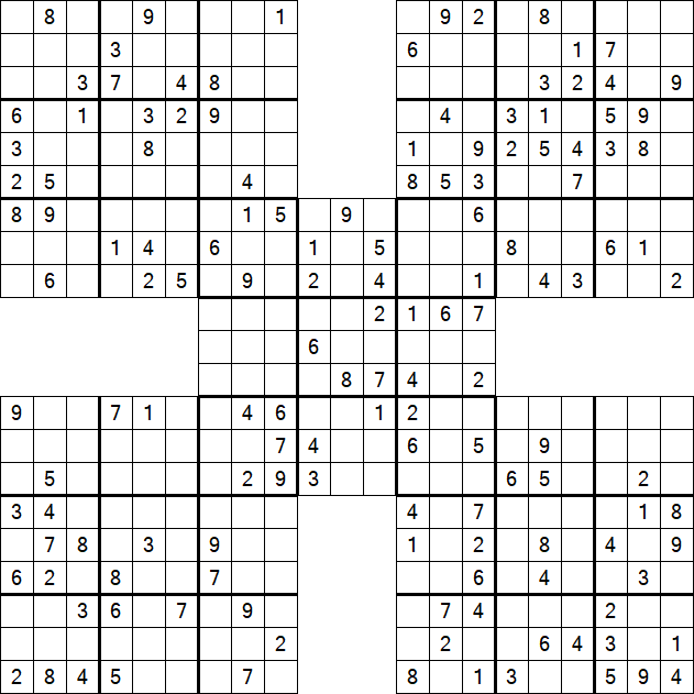 Samurai Sudoku - Medium