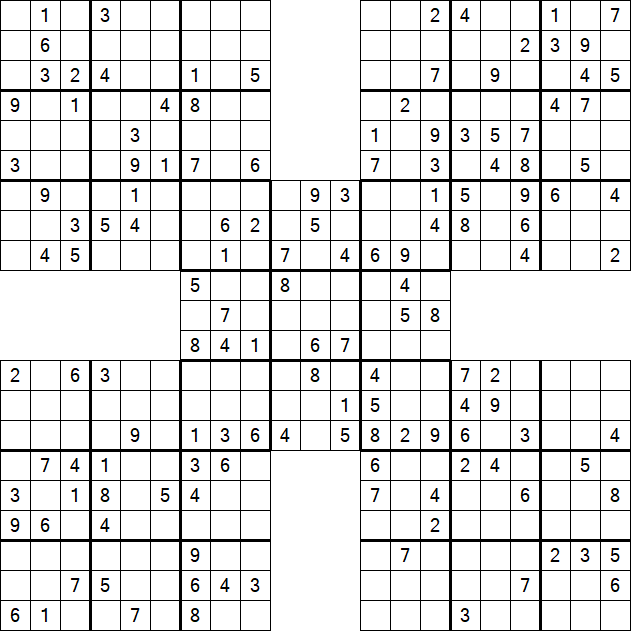 Samurai Sudoku - Medium