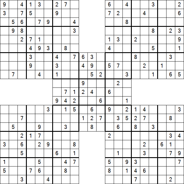 Samurai Sudoku - Medium