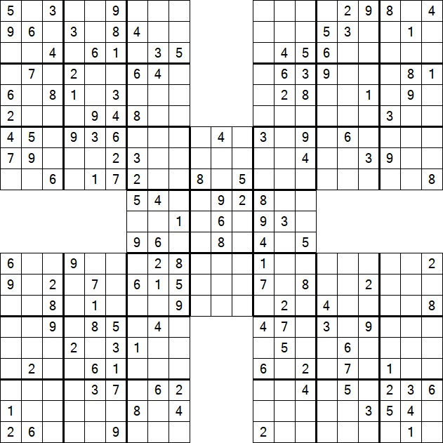 Samurai Sudoku - Medium