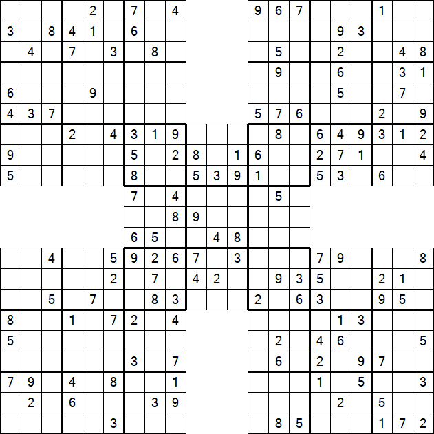 Samurai Sudoku - Medium