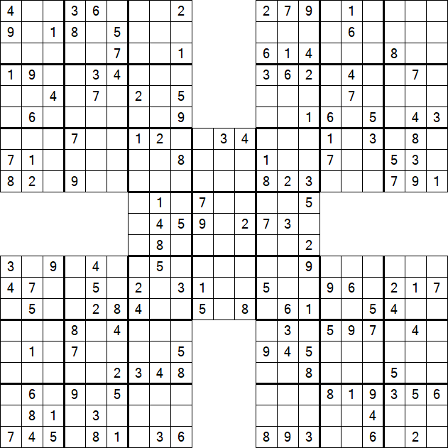 Samurai Sudoku - Medium