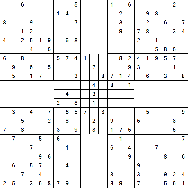 Samurai Sudoku - Medium