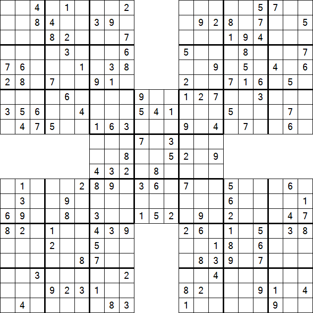 Samurai Sudoku - Medium