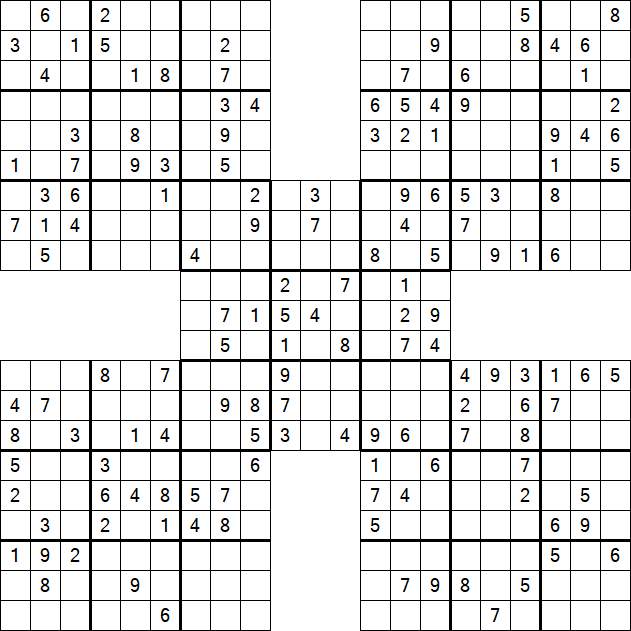 Samurai Sudoku - Medium