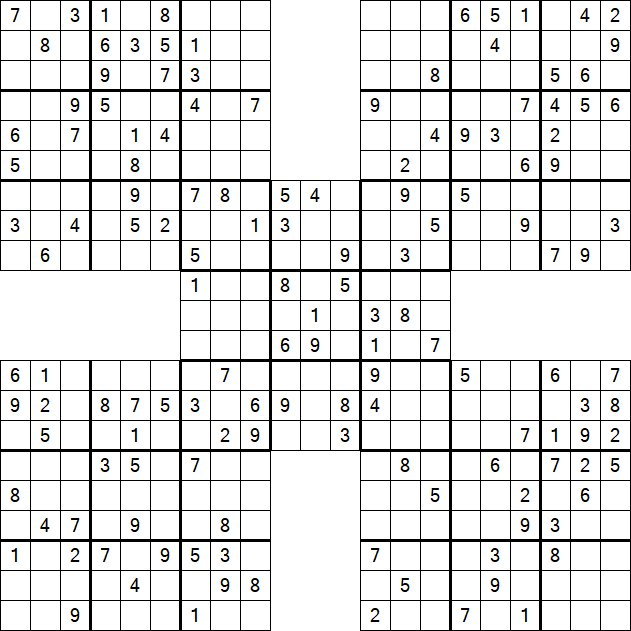 Samurai Sudoku - Medium