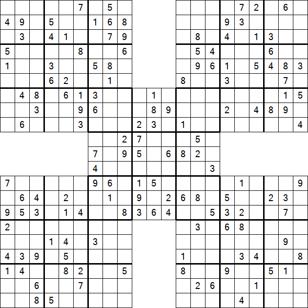 Samurai Sudoku - Medium