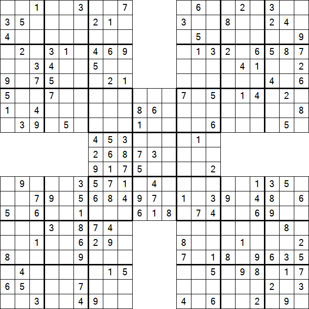 Samurai Sudoku - Medium
