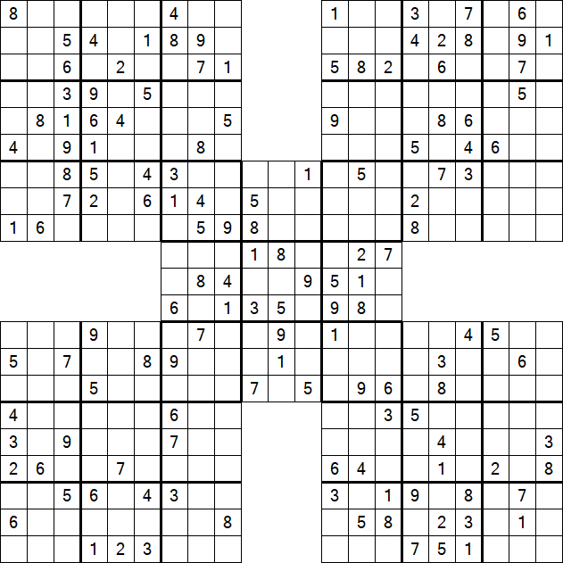 Samurai Sudoku - Medium