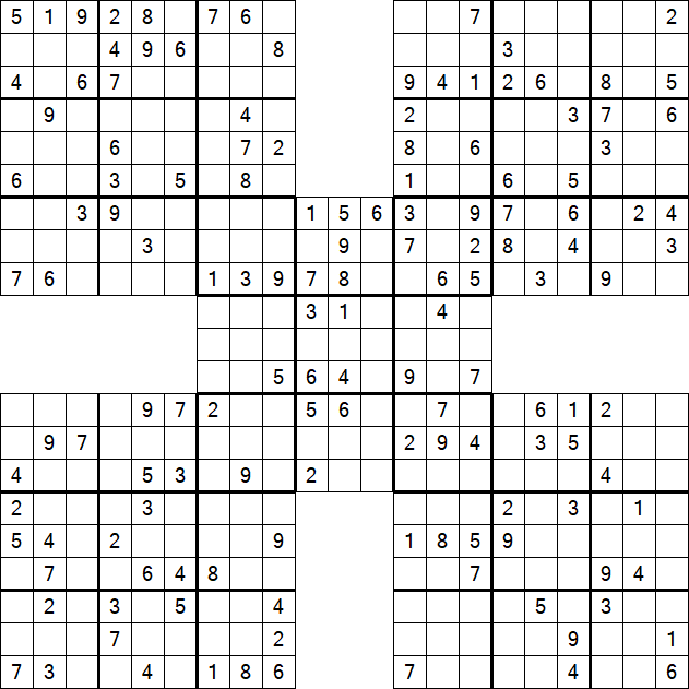 Samurai Sudoku - Medium