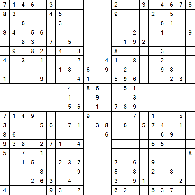 Samurai Sudoku - Moyen