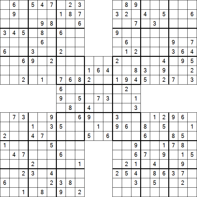 Samurai Sudoku - Medium