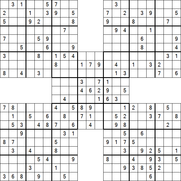 Samurai Sudoku - Medium