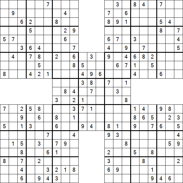 Samurai Sudoku - Medium