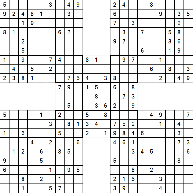 Samurai Sudoku - Medium