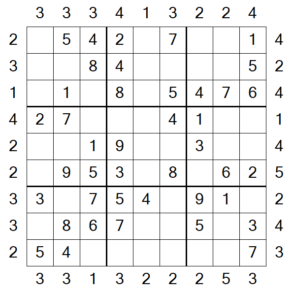 Skyscraper Sudoku - Fácil
