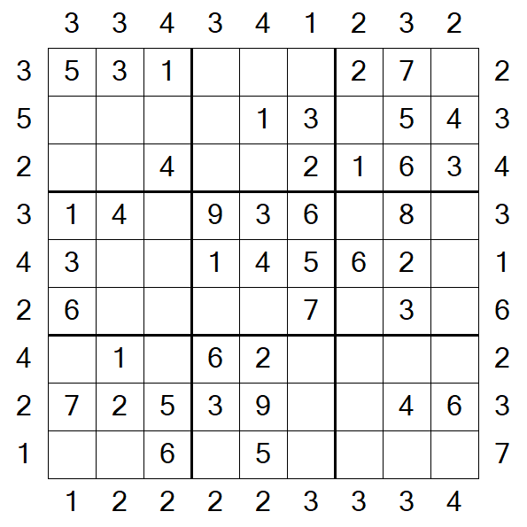 Skyscraper Sudoku - Fácil