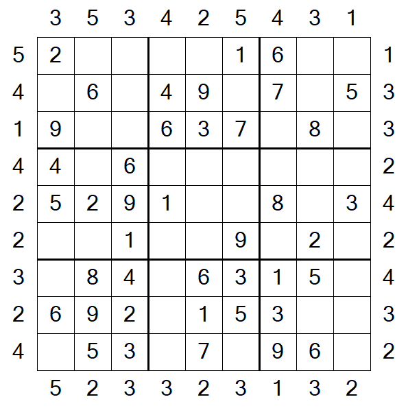 Skyscraper Sudoku - Fácil