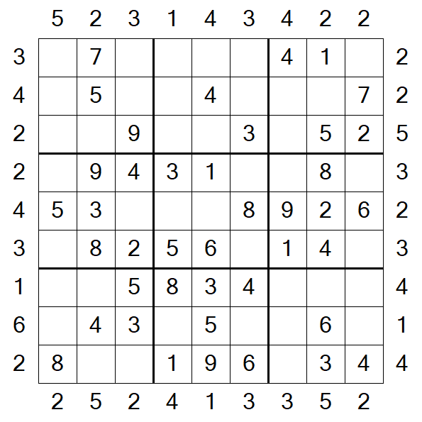 Skyscraper Sudoku - Simple