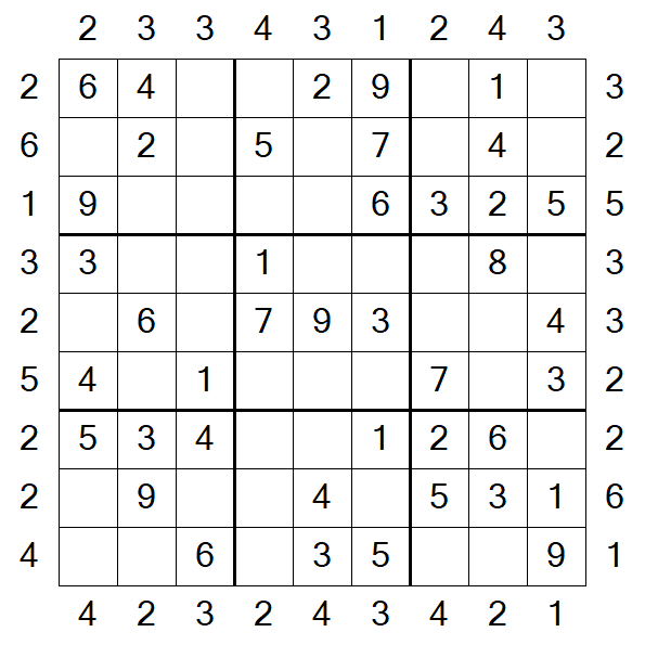 Skyscraper Sudoku - Simple