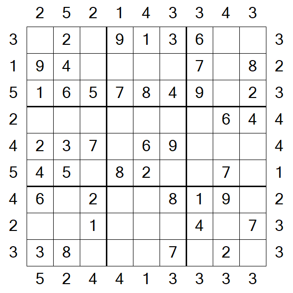 Skyscraper Sudoku - Simple