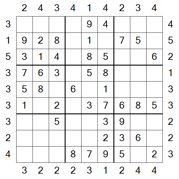 Skyscraper Sudoku - Einfach
