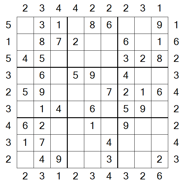 Skyscraper Sudoku - Easy