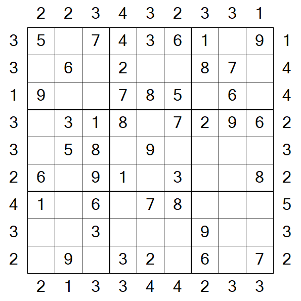 Skyscraper Sudoku - Simple