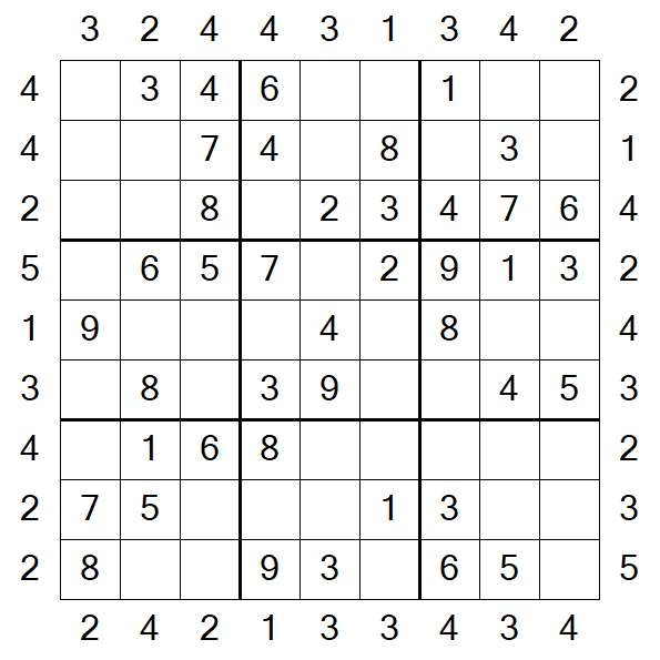 Skyscraper Sudoku - Simple