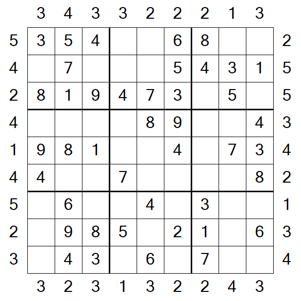Skyscraper Sudoku - Simple