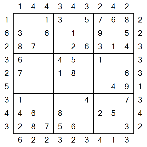 Skyscraper Sudoku - Simple