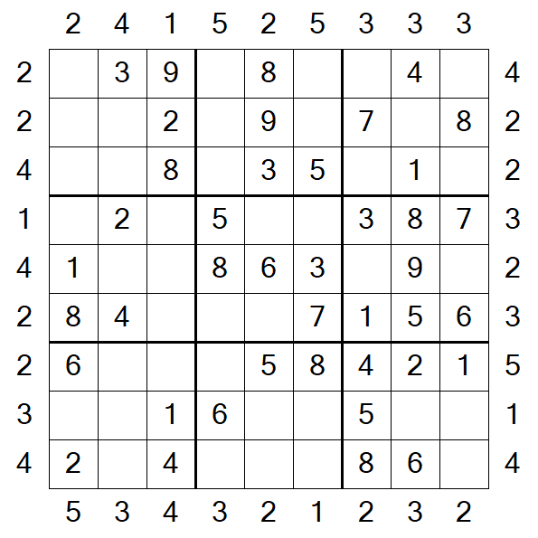 Skyscraper Sudoku - Simple