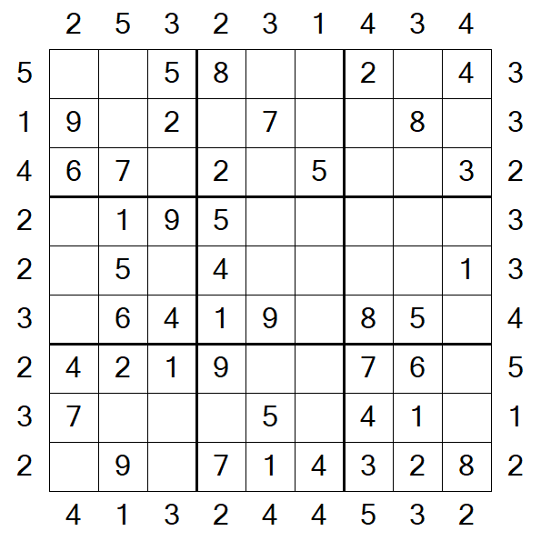 Skyscraper Sudoku - Simple